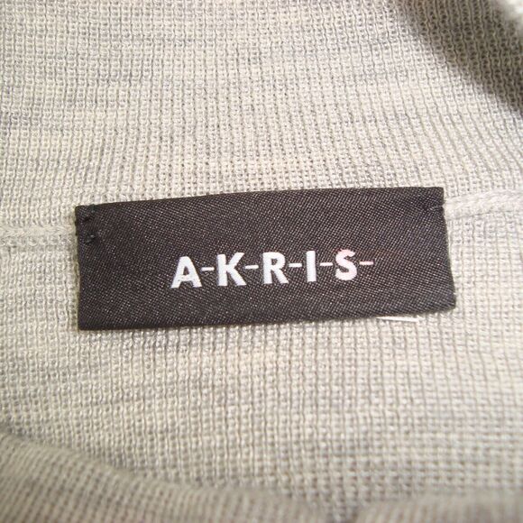 A-K-R-I-S- Womens Cashmere Silk Blend Mock Neck Sweater w/Sheer Stripe L/XL - Picture 2 of 11